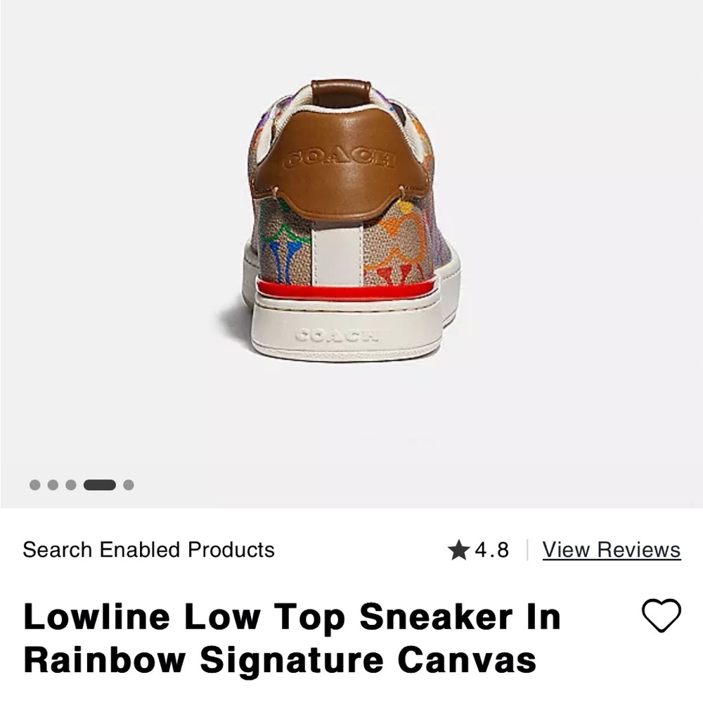 Coach Lowline Low Top Sneaker in Rainbow Signature  Canvas